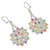 Clear and Colorful Floral Glass Beaded Dangle Earrings 'Ethereal Flowers'