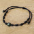 Unisex Black Cord and Green Jade Bracelet 'Knotty'