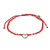 Beaded Red Cord Bracelet with Heart Pendant 'Love is Everywhere'