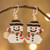 Colorful Handmade Beaded Snowman Christmas Earrings 'Snowman Smile'