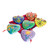 Set of 6 Hand-Painted Ceramic Ornaments with Cotton Bag 'Hearts of Nature'