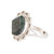 Handcrafted Dark Green Jade and Silver Cocktail Ring 'Dark Moon Aura'