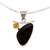 Artisan Crafted Taxco Silver Obsidian and Citrine Necklace 'Dewdrop'