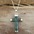 Handcrafted Sterling Silver Jade Pendant Cross Necklace 'Maya Hope'
