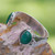 Unique Taxco Fine Silver Chrysocolla Cuff Bracelet 'Taxco Mystique'