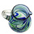 Blue and Green Swirls Hand Blown Glass Pitcher 84 oz 'Elegant Energy'