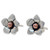 Hand Made Floral Fine Silver Button Earrings from Mexico 'Taxco Wildflower'