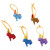 Wood Alebrije Rabbit Ornaments Set of 5 from Mexico 'Sweet Rabbits'