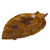 Handcrafted Leaf-Shaped Onyx Catchall in Brown from Mexico 'Handy Leaf in Brown'