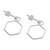 925 Sterling Silver Hexagon Shaped Frame Earrings 'Elegant Hexagon'