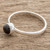 Round Black Jade Solitaire Ring from Guatemala 'Round Delight'