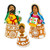 Handcrafted Ceramic Nativity Scene Bells 11 pieces 'Nativity Scene Bells'