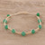 Green Quartz Beaded Macrame Bracelet from India 'Green Attraction'