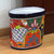 Floral Talavera-Style Ceramic Waste Bin from Mexico 'Talavera Collector'