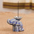 Blue Ceramic Elephant Incense Holder with Lotus Flower 'Wise Friend'