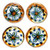 Set of 4 Floral Themed Ceramic Knobs Hand-Painted in Mexico 'Floral Handiness'