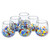 Artisan Handblown Stemless Wine Glasses Set of 6 'Confetti Festival'