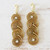 Golden Grass Earrings with 18k Gold and Rhinestones 'Sparkle and Spin'