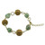 Hand Crafted Green Agate and Golden Grass Link Bracelet 'All Aglow in Green'