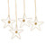 Golden Grass and Rhinestone Star Ornaments Set of 4 'Golden Stars'