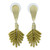 Brazilian Golden Grass Dangle Earrings with 18k Gold 'Amazon Leaf'
