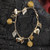 Heart Leaf Beehive Charms on Gold Plated Brazilian Bracelet 'Natural Friend'