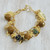 Gold Plated Agate and Citrine Charm Bracelet from Brazil 'Clover Leaves'