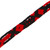 Macrame Crimson and Ebony Cotton Wristband Bracelet 'Crimson Friendship'