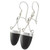 Artisan Crafted Black Jade and Sterling Silver Earrings 'Power of Life'