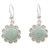 Sterling Silver Flower Earrings with Light Green Jade 'Solar Apple Flower'