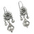 Silver Mazahua Style Artisan Crafted Floral Dangle Earrings 'Floral Enchantment'