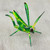 Wood Alebrije Cricket Sculpture in Green from Mexico 'Green Good Luck Cricket'