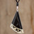 Black Asymmetrical Triangle Art Glass Pendant Necklace 'Dance Fan'