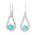 Handcrafted Textured Taxco Silver Natural Turquoise Earrings 'Luminous Rain'