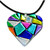 Handmade Fused Glass Heart Necklace 'Heart of Color'