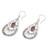 Garnet and Sterling Silver Dangle Earrings from Bali 'Divine Tears'