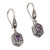 Balinese Amethyst and 925 Silver Earrings with Gold Accents 'Beacon Fire'