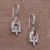 Balinese Sterling Silver and Garnet Gold Accent Earrings 'Dewdrop Caress'