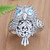 Artisan Crafted Blue Topaz Ring 'Brilliant Owl'