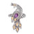 Amethyst Ring with Gold Accents 'Peacock on Parade'