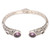 Bali Sterling Silver Cuff Bracelet with Amethyst and Garnet 'Divine Woman'