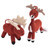 Set of 2 Deer and Moose Acrylic Ornaments Crocheted by Hand 'Holidays from the Conifers'