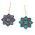 2 Lacquered Wood Star Ornaments Hand-Crafted in Uzbekistan 'Stunning Stars'