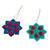 2 Lacquered Wood Star Ornaments Hand-Crafted in Uzbekistan 'Stunning Stars'