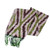 Hand-Woven Fringed Cotton Ikat Scarf in Green and Brown 'Uzbek Style'