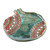 Pomegranate-Shaped Green and Red Ceramic Dessert Plate 'Nature's Prophecy'