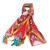 Handwoven Traditional Silk Scarf in Red and Teal Hues 'Crimson Samarkand Renaissance'