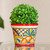 Talavera-Style Ceramic Flower Pot 4.7 Inch Diameter 'Colorful Mercado'