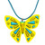 Butterfly Fused Glass Pendant Necklace Handcrafted in Mexico 'Sunny Butterfly'