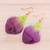 Gold-Plated Orchid Petal Dangle Earrings 'Summer Treat in Berry'